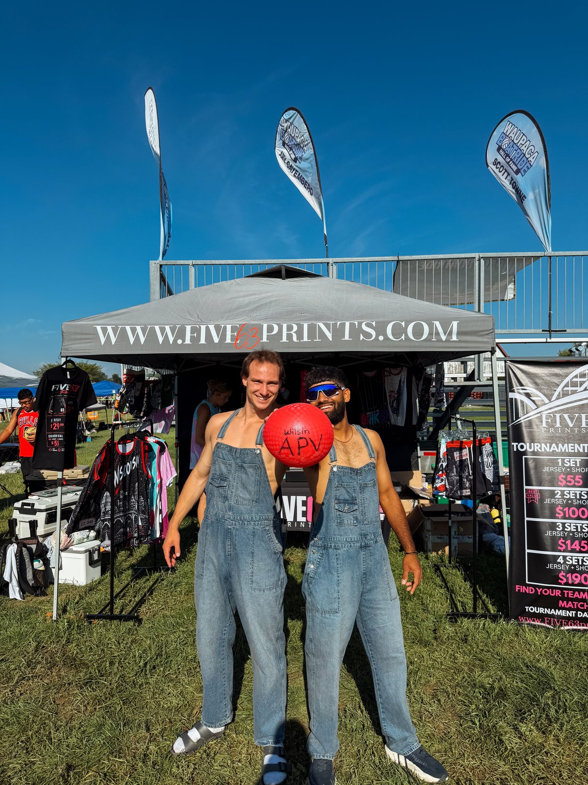 FIVE63 Prints team at the Waupaca Boatride tournament booth
