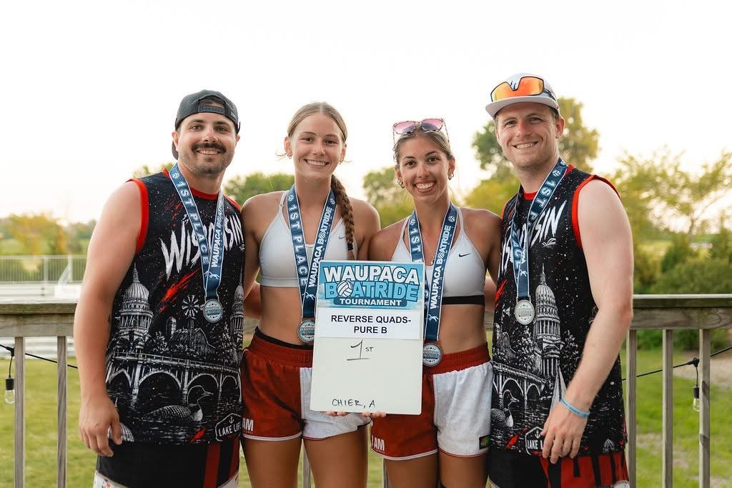 1st place tournament team wearing custom Wisconsin jerseys