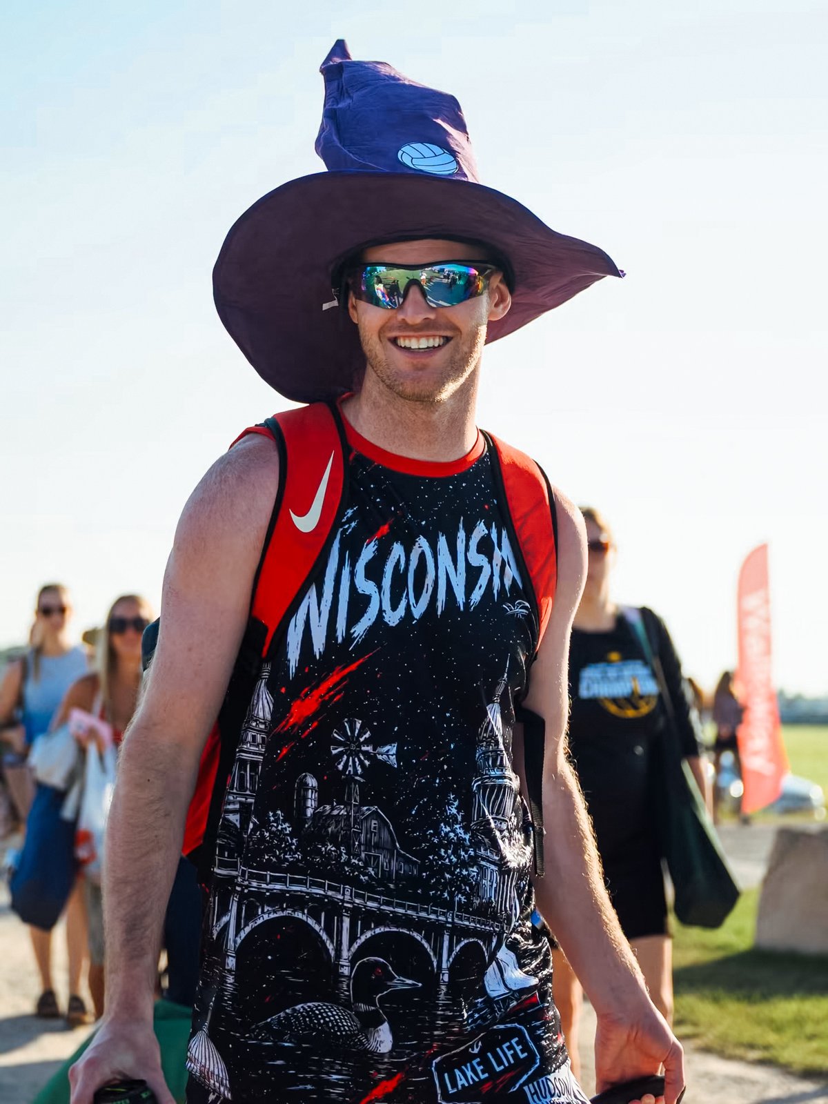 Custom Wisconsin jersey worn at a volleyball tournament