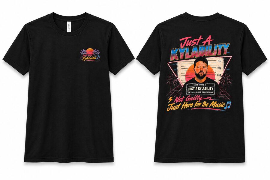Just A Kylability retro-style custom t-shirt